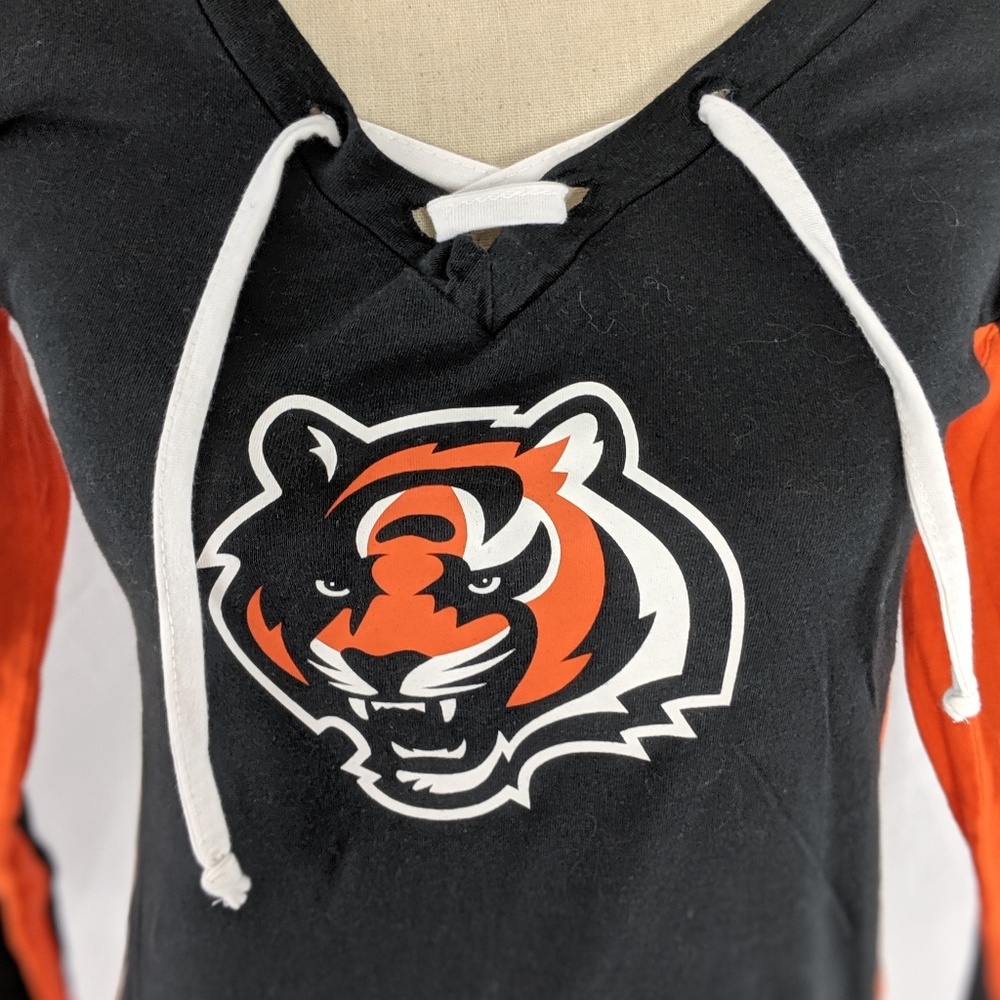 🌺Bengal's Football sexy lace up Long Sleeve Tee S - Picture 6 of 7